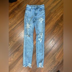 American Eagle Outfitters Next Level Stretch Distressed Skinny Jeans